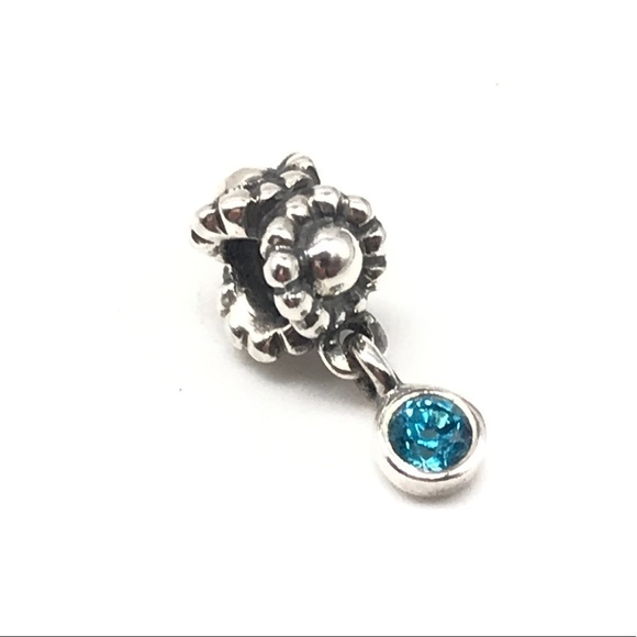 Pandora Blue Topaz Dew Drop Charm - Picture 1 of 5